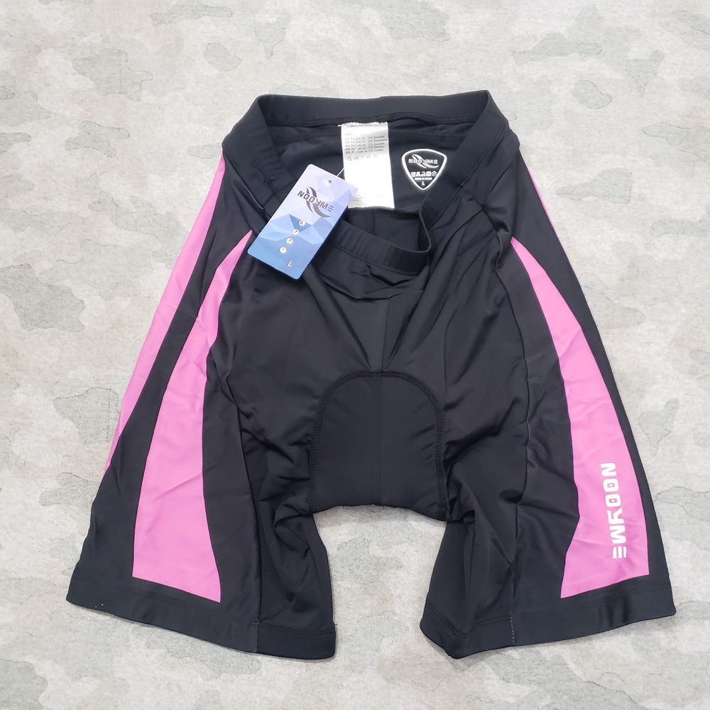 Nooyme Cycling Shorts Womens Large Black Padded‎ Pull On NWT